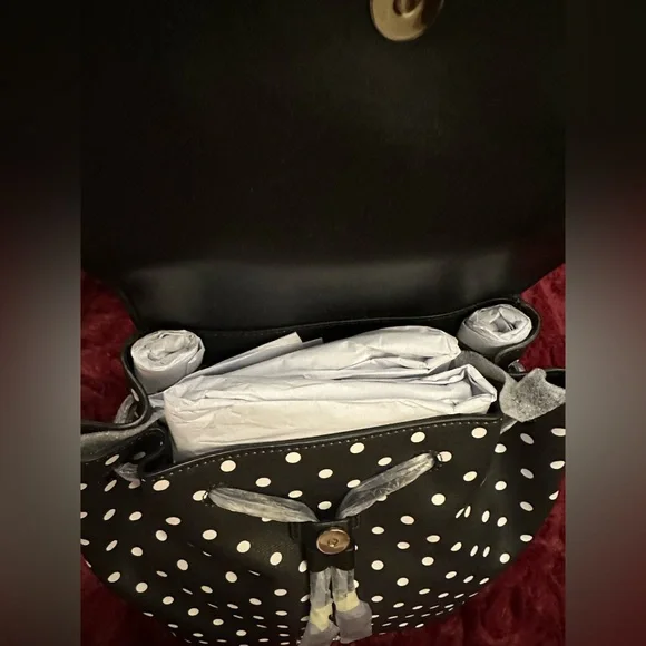 BNWT Kate Spade ♠️ Disney Black & White Polka Dot Backpack  display picture 3